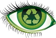Human eye with the recycling emblem inside<br /><br />File contains gradients